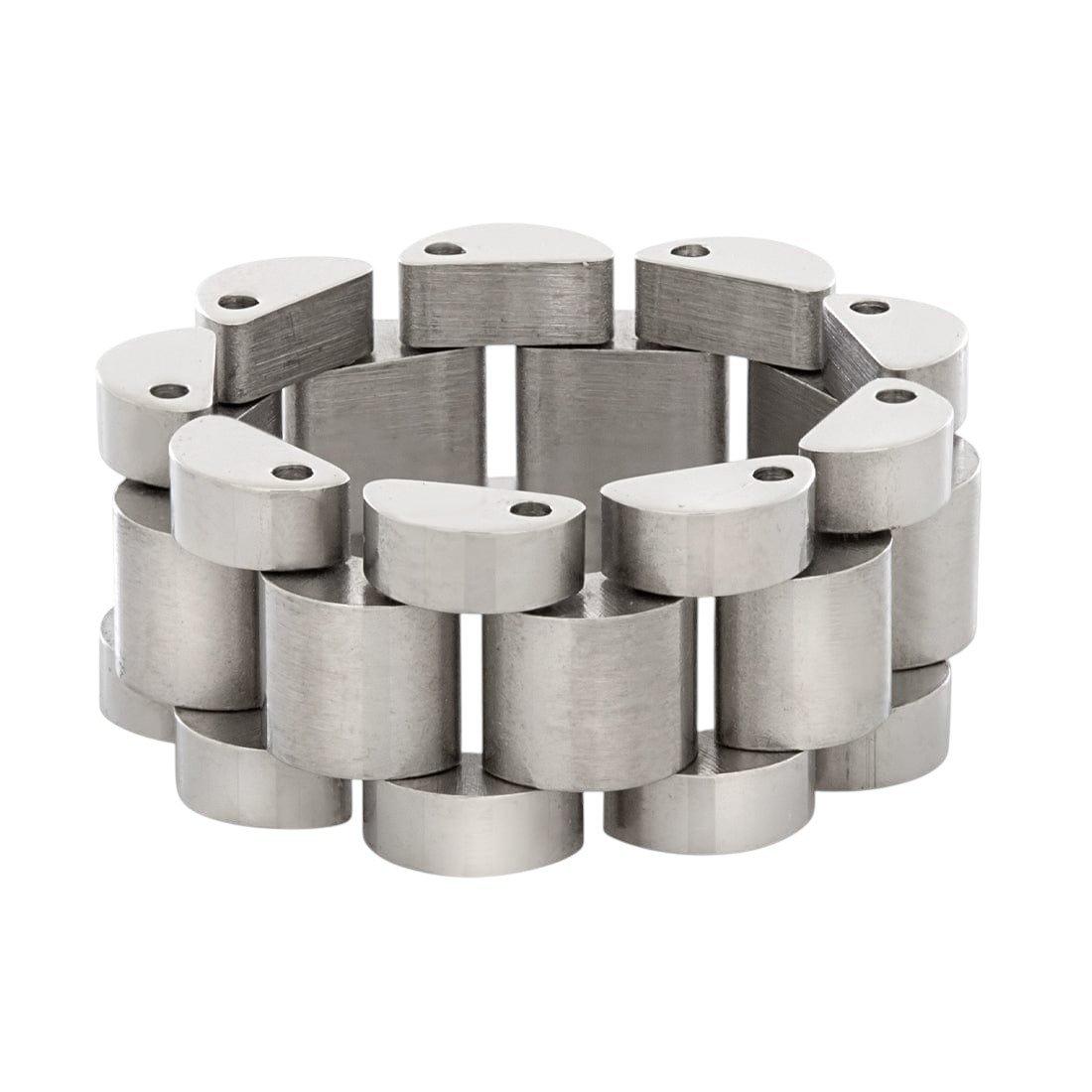King Ice Rollie Link Ring - White Gold - WHITE GOLD